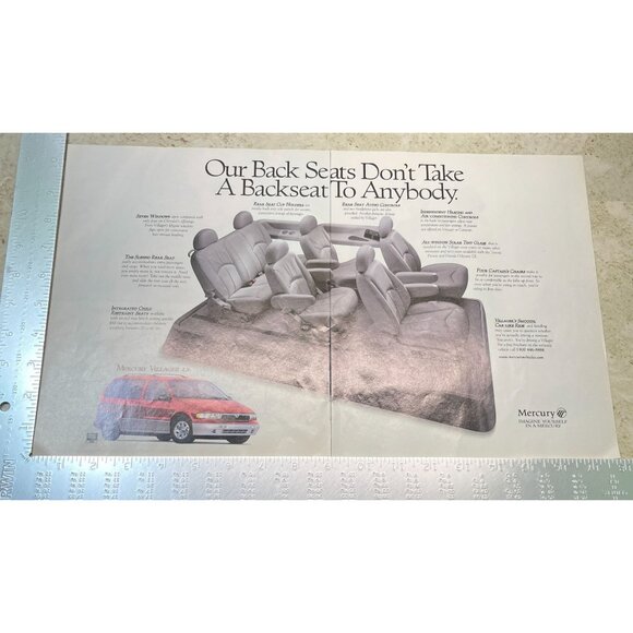 Mercury Villager LS Minivan Vintage Print Ad 1996 2 Page Auto Car - Picture 3 of 6